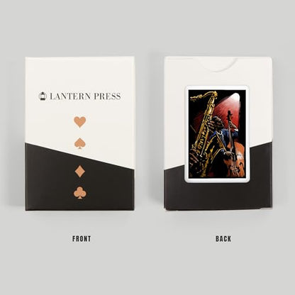 Lantern Press Jazz Band, Scratchboard, 52 Playing Cards for Adults, Poker Size Card Deck