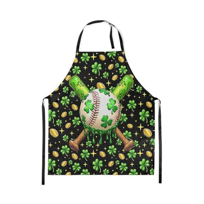 Manfei Baseball Kids Kitchen Apron - color: Green Black