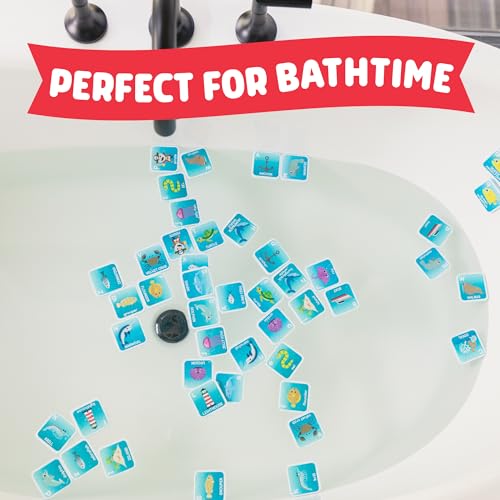 Chuckle & Roar Bath Matching Memory Game for Kids Ages 3+ – Water-Safe Foam Alphabet Matching Game for Toddlers, Bathtub & Pool Learning Fun - color: Bath Matching