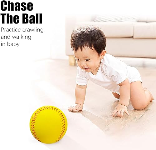 Soft Foam Baseballs - 6 Pcs Training Balls for Kids & Teenagers, Indoor/Outdoor Play (White) - color: Yellow