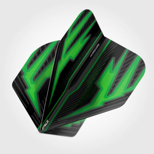 Red Dragon Darts Flight & Shaft Combo Green - 4 Sets of Standard Flights and 4 Sets of Medium VRX Shafts Per Pack