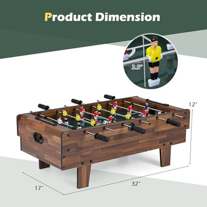 Giantex 4-in-1 Multi Game Table, Combo Foosball Game Table Top w/Billiards, Ping Pong, Push Hockey for Home, Game Room, Family Night & Arcade, Wood Combination Game Table Set for Adults - color: Dark Brown