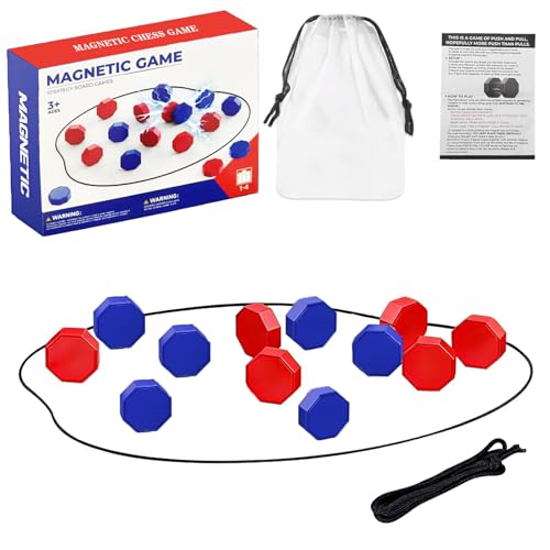 Magnetic Chess Game, Magnet Game with String for Family & Party & Travel & Camping, Puzzle Strategy Games for Kids & Adults (20 Counts)