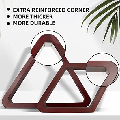 GSE Games & Sports Expert Deluxe Heavy Duty Solid Wood Billiard 8-Ball Triangle / 9-Ball Diamond Pool Ball Racks for 2-1/4" Pool Balls, Billiards Accessories - color: Mahogany, style: Triangle & Diamond Racks
