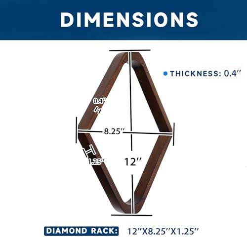 GSE Games & Sports Expert Solid Wood Billiard 8-Ball Triangle / 9-Ball Diamond Pool Ball Racks for 2-1/4" Pool Balls, Pool Table Accessories - color: Espresso, style: 9-Ball Diamond Rack