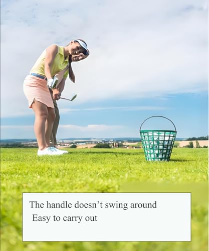 Golf Balls Basket Ball Bucket Golf Balls Container Case with Handle,Balls Holder, Can Holds 25 Balls,Green Color