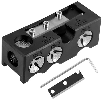 Pool Cue Tip Shaper, 11 in 1 Pool Cue Tips Replacement Kit, Aluminum Alloy Billiards Stick Tip Repair Tool Pool Cue Accessories w Wrench & Blade for Replacement and Shaping Cue Tips Stick