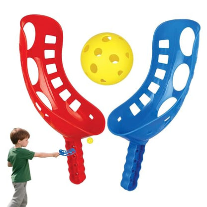 Scoop Ball Set, Sports Tackle Game, Throw and Catch Game for Kids, Interesting Interactive Funny Toss & Catch Set, Educational Portable Fun Toss, Racket Games Outdoor Party Gear for Beach Lawn Yard