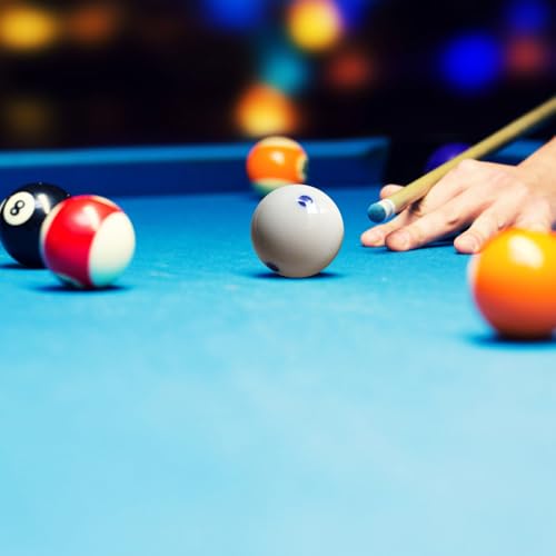 2 Packs Blue Dot Cue Ball,Billiard Practice Training Cue Ball,57.2mm Billiard White Ball,Standard Pool Billiard Cue Ball with 6 Blue Dots White Cue Balls for Pool Table