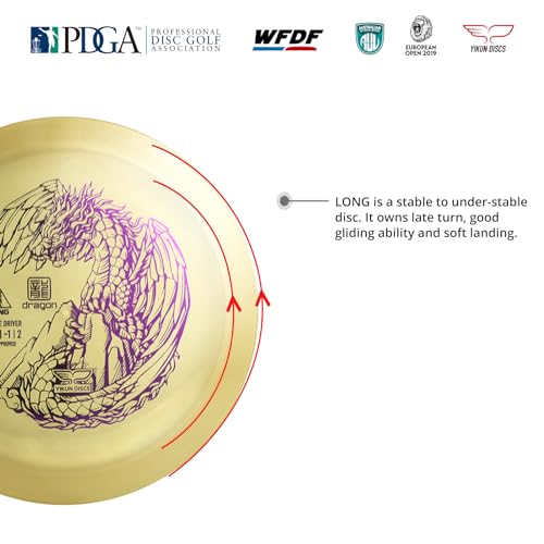 yikundiscs Yikun Professional Disc Golf Fairway Driver|Distance Driver|165-175g| Perfect for Outdoor Games and Competition[Dics Shade Color May Vary] - color: Golden