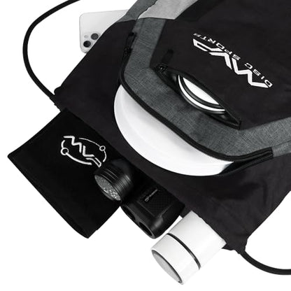 MVP Disc Sports Drawstring Backpack Bag (Choose Your Favorite Color) - color: Black/Gray