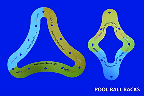 Dynasphere Gold Pool Ball Set - 1 Cue Ball, 7 Striped, 8 Solid, Cleaning Cloth, 2 Racks