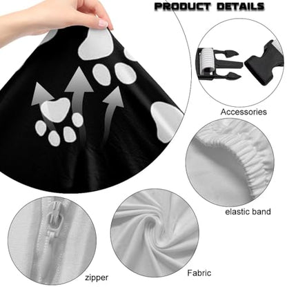Suobstales Dog Paw Pattern Computer Game Chair Covers with Armrest Cover Washable Computer Chair Slipcovers Removable Kitchen Chair Covers for Home Kitchen Restaurant - color: Dog Paw