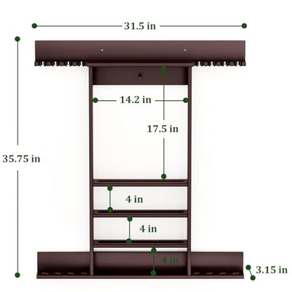 Wall Mounted Pool Cue Rack, Bamboo Billiards Sticks Holder for 8 Cue Sticks, Organizes Full Set of Balls and Pool Table Accessories, Dark Brown - color: Dark Brown