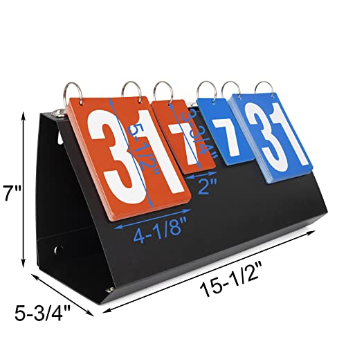 GOGO Flip Scoreboard Foldable, Portable Table Top Socre Keeper for Sports Tennis, Volleyball, Basketball