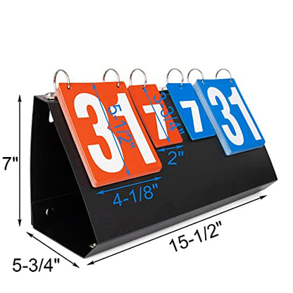 GOGO Flip Scoreboard Foldable, Portable Table Top Socre Keeper for Sports Tennis, Volleyball, Basketball