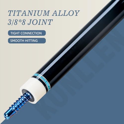 KONLLEN Carbon Fiber Pool Cue Stick 58-inch Professional Pool Sticks for Adults Full Carbon Technology Low Deflection Pool Cue Billiard Cues with 12.5mm Tip (Easy to Control, Pro Taper, Ultra-Smooth) - color: 001 blue black
