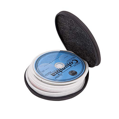 ELEZAY Small CD Case Round Felt 20 Capacity CDs Storage Wallet DVD Disc Holder Compact,Gray - color: A-Gray