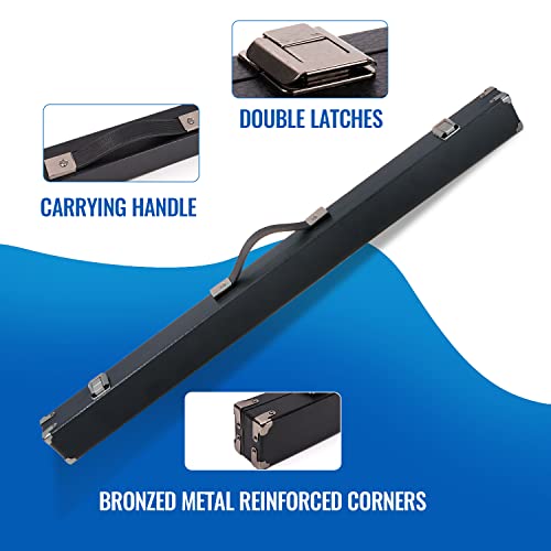 GSE Games & Sports Expert Billiard Pool Cue Stick Hard Box for 2-Piece Pool Cue Stick, Billiard Carrying Case Holds 1 Butt and 1 Shaft - color: Black