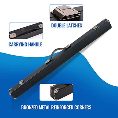 GSE Games & Sports Expert Billiard Pool Cue Stick Hard Box for 2-Piece Pool Cue Stick, Billiard Carrying Case Holds 1 Butt and 1 Shaft - color: Black