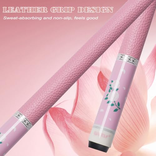 CUEELF Pink Pool Cue Stick 58inches Canadian Maple Billiard Cue Sticks Professional Pool Stick Gifts for Women and Ladies - color: Pink, size: 21 oz