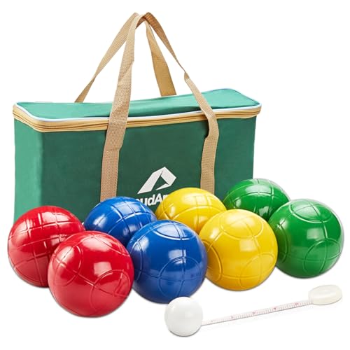 ApudArmis 90mm Bocce Balls Set, Lighter Outdoor Bocce Game for Backyard/Lawn/Beach - Set of 8 Soft PE Balls & 1 Pallino & Nylon Carrying Case & Measuring Tape for Teens Beginners - size: 90mm Universal Size