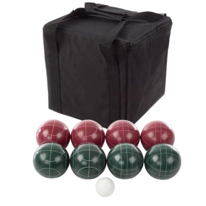 Trademark Games Bocce Ball Set Regulation Size - Lawn Game for Backyard or Beach - Includes Red and Green Bocce Balls, Pallino, and Carrying Case