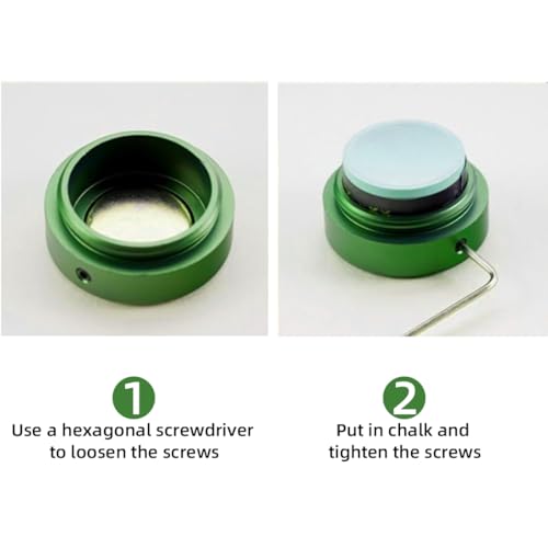 TAOM Pool Chalk Holder Round Shaped Practical Tool Billiards Accessories Magnetic Mini Chalk Tip Case Container Round Box Billiards - color: 4-Green with V10 Green Chalk and Clip