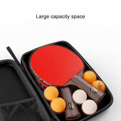Hard Table Tennis Racket Case, Waterproof, 29 * 19.5 * 5cm, Black, 2 Paddles & Multiple Balls