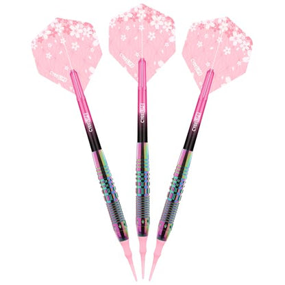 CyeeLife Soft Tip Darts Set - Professional Darts Plastic Tip Sets with Brass Barrel + 6 Shaft + 6 Standard Flights + Portable Case for Electronic Dartboard