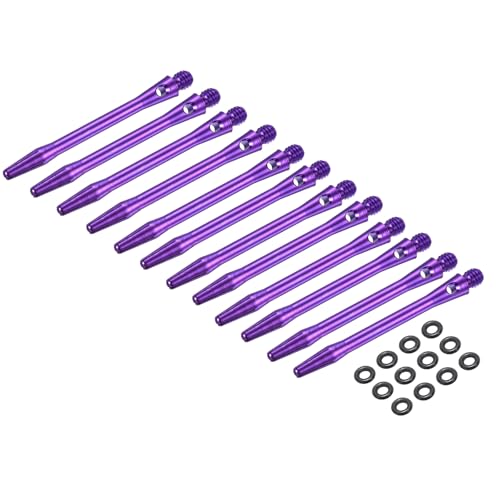 PATIKIL Aluminum Dart Shafts, 2BA Dart Stems Replacement Accessories with Rubber Rings for Steel Tip - color: Purple, size: 48mm