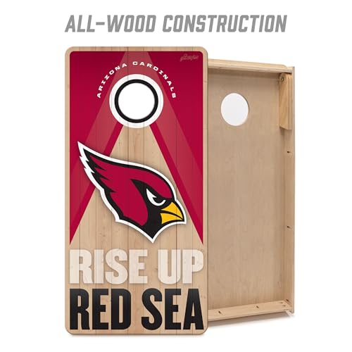 YouTheFan NFL 2' x 4' Slogan Series Professional Wood Cornhole Game with Logo Bags - color: Arizona Cardinals