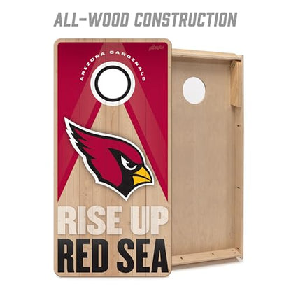 YouTheFan NFL 2' x 4' Slogan Series Professional Wood Cornhole Game with Logo Bags - color: Arizona Cardinals