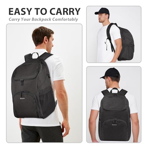 Bosynoy Bowling Backpack, Bowling Ball Bag Totes for Single Ball with Shoe Compartment & Foam Padded, Fits Shoes Up to US Mens Size 16, Grey - color: Black