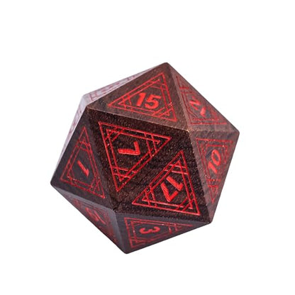 7Pcs DND Dice Set, Wooden Polyhedral D&D Dice Set with Metal Box for Role Playing Tabletop Games (Bubinga Wood) - color: Bubinga Wood-hx