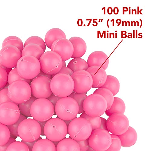 Fairly Odd Novelties 3/4" Mini Ping Pong/Table Tennis/Beer Pong Round Balls (100 Pack), 19mm, Pink - color: Pink