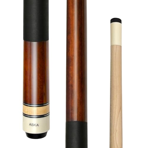 ASKA Short Kids Cue LCS, Canadian Hard Rock Maple Billiard Pool Cue Stick - color: 52-inches, Brown (LCS)