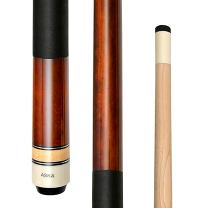 ASKA Short Kids Cue LCS, Canadian Hard Rock Maple Billiard Pool Cue Stick - color: 52-inches, Brown (LCS)