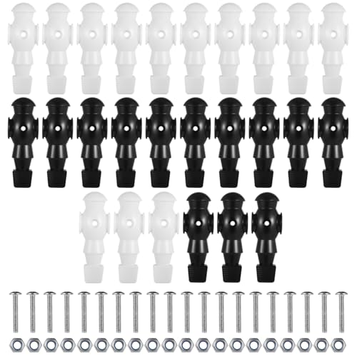 26 Pcs Foosball Men, Resin Foosball Replacement Parts, Table Soccer Player Set for Tournament Foosball - color: Black and White