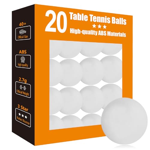 3 Star Ping Pong Balls - High Performance ABS Table Tennis for Training,Game - color: Pack of 20 White