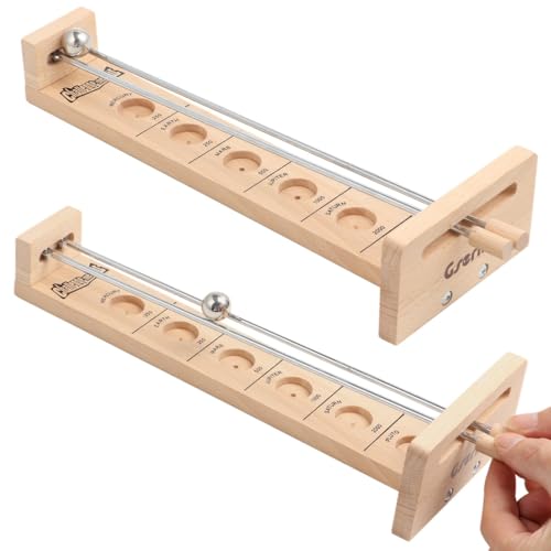 2 PCS Wooden Tabletop Games for Teens Adults, Desktop Balancing Ball Games with Planet Slots, Hand Operated Wooden Hockey Play, Fine Motor Exercise Toy for Family, Classroom, Party