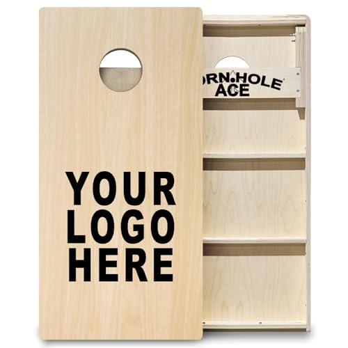 CornholeAce Custom Professional Cornhole Board Set - No Bounce! Made of 3/4 inch Baltic Birch Plywood, Includes Handles, Made in USA, Tournament Style, ACE Pro Series