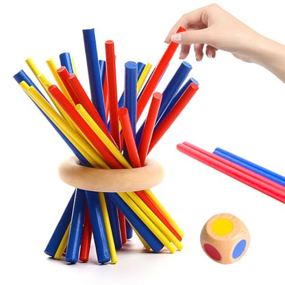 Wanheart Balance & Fun Wooden Stick Toys Family Game for Kids, Adults & Seniors – Enhances Coordination, Focus & Patience Training – Perfect for Family Gatherings, Parties & Travel