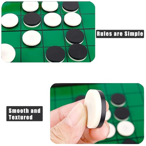 Mini Reversi (Othello) Board Game Set -7.8”, Magnetic Travel Folding Game, Family Fun Game/Gift for Kids (Mini Right Angle Style) - style: Mini Right Angle Style