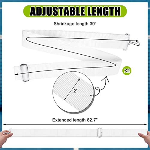 2 Pack Tennis Net Center Strap with Stainless Steel Buckle, Court Anchor Strap for Tournament Training