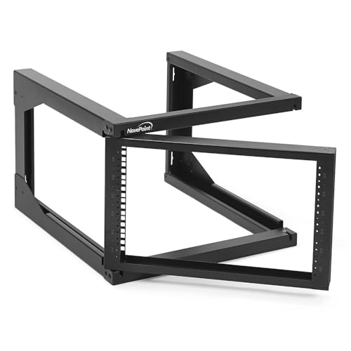 NavePoint 6U Server Rack with Swing Gate - Wall Mount Rack for 19 Inch IT & AV Equipment - 18' Deep, Black - size: 6U - 18in Deep