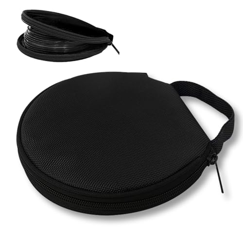 1 PC 20 Capacity CD Holder, Waterproof CD Case with Reinforced Handle, Anti-Scratch DVD Storage Case with Non-Woven Lining, Travel-Friendly Car CD Organizer for Car/Home/Travel (Black)