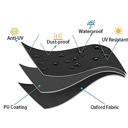 amberr Billiard Pool Table Cover,Waterproof Fade Resistant Windproof Scratch Resistant Covers Cover for Pool Table Snooker Billiard Table (Black, 8FT: 100x56x8in) - color: Black, size: 8FT: 100x56x8in