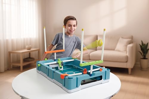 EastPoint 5-in-1 Tabletop Stadium Game Center - Teal, Plastic - Foosball Table Competition - Air Hockey Table for Kids Fun - Pinball Machine & Football Games Variety