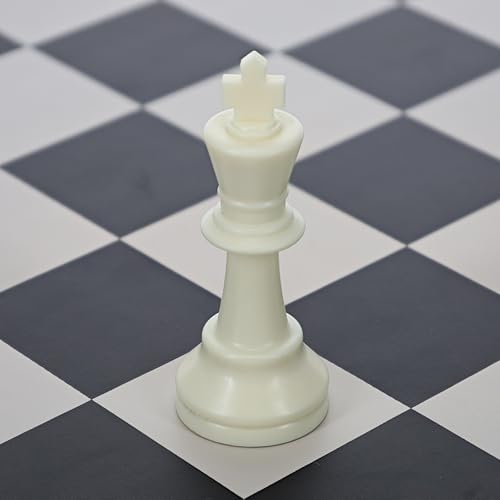 WE Games Replacement Staunton Chess Piece - Light King, Plastic Chess Piece with Felt Bottom, Classic Design - color: White King